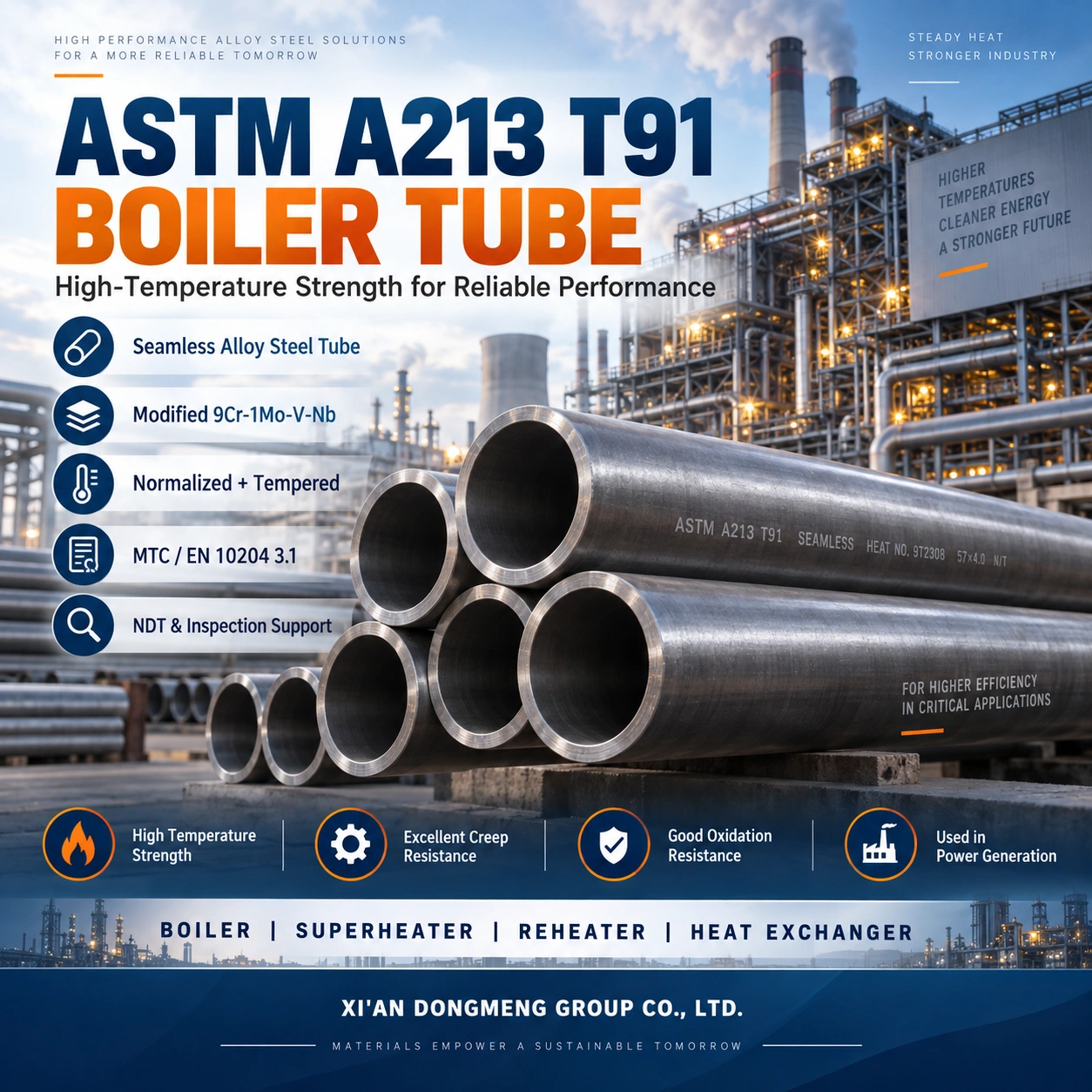 Котельна труба ASTM A213 T91